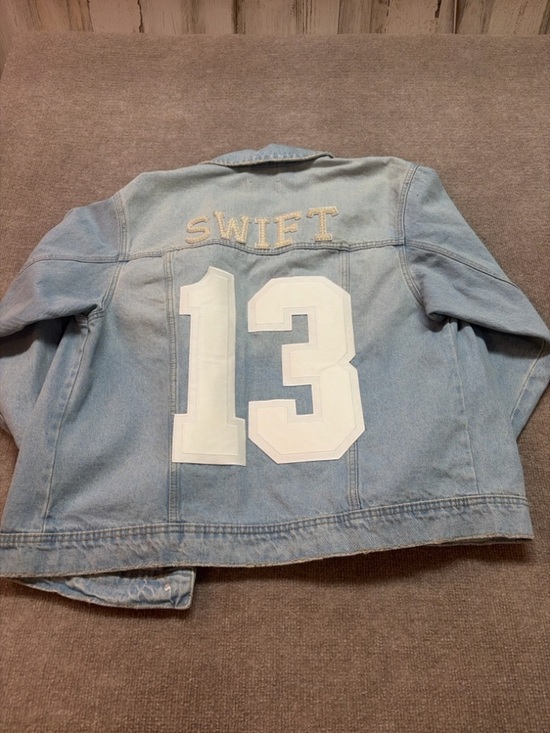 Universal Thread Jackets & Blazers - Taylor Swift Inspired Denim Jacket Pearl Studded “Swift 13” Light Wash Size L